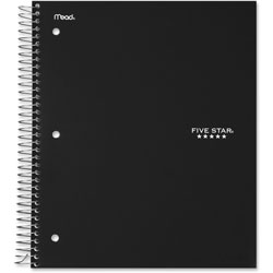 Mead 3-Subject Notebook, 8-1/2 in x 11-1/2 in, Black