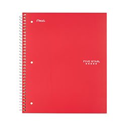 Mead Wirebound Notebook, 1 Subject, Legal Rule, 10 1/2 x 8, 100 Sheets, Red