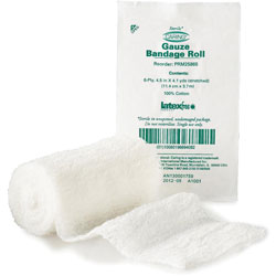 Medline Gauze Bandage Roll, Six-Ply, 4-1/2"x,4 Yards, 100/BX, White