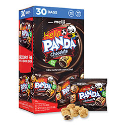 Meiji Hello Panda Chocolate Creme Filled Cookies, 0.75 oz Bag, 30 Bags/Pack