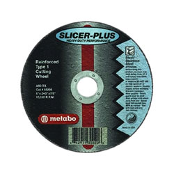 Metabo Slicer Plus High Performance Cutting Wheel, Type 1, 6 in Diameter, .045 in Thick, 60 Grit