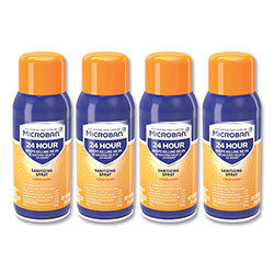 Microban 24-Hour Disinfecting Sanitizing Spray, Travel Size, Citrus Scent, 2.8 oz Aerosol Spray, 4/Pack