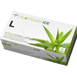 Medline Aloetouch Ice Nitrile Exam Gloves, Large, Green, 200/Box