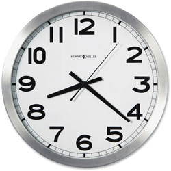 Howard Miller Clock Spokane Wall Clock, 15.75 in Overall Diameter, Silver Case, 1 AA (sold separately)
