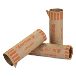 MMF Industries Preformed Tubular Coin Wrappers, Quarters, $10, 1000 Wrappers/Box