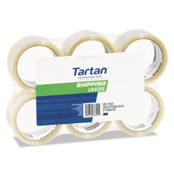 Tartan™ 3710 Packaging Tape, 3 in Core, 1.88 in x 54.6 yds, Clear, 6/Pack