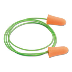 Moldex Mellows Foam Ear Plugs, Polyurethane, Bright Orange, Corded