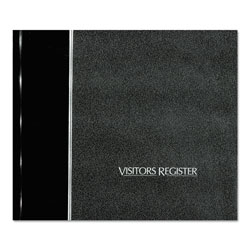 National Brand Hardcover Visitor Register Book, Black Cover, 9.78 x 8.5 Sheets, 128 Sheets/Book