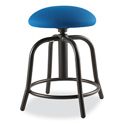 National Public Seating 6800 Series Height Adj Fabric Padded Seat Stool, Support 300lb, 18 in-25 in Ht, Cobalt Blue Seat/Black Base