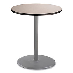 National Public Seating Cafe Table, 36 in Diameter x 42h, Round Top/Base, Gray Nebula Top, Gray Base