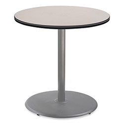National Public Seating Cafe Table, 36 in Diameter x 36h, Round Top/Base, Gray Nebula Top, Gray Base