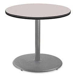 National Public Seating Cafe Table, 36 in Diameter x 30h, Round Top/Base, Gray Nebula Top, Gray Base