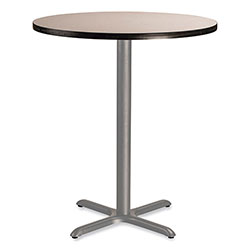 National Public Seating Cafe Table, 36 in Diameter x 42h, Round Top/X-Base, Gray Nebula Top, Gray Base