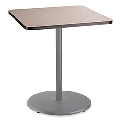 National Public Seating Cafe Table, 36w x 36d x 42h, Square Top/Round Base, Gray Nebula Top, Gray Base
