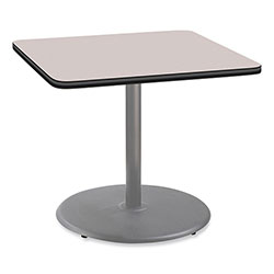 National Public Seating Cafe Table, 36w x 36d x 30h, Square Top/Round Base, Gray Nebula Top, Gray Base