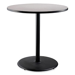 National Public Seating Cafe Table, 36 in Diameter x 42h, Round Top/Base, Gray Nebula Top, Black Base