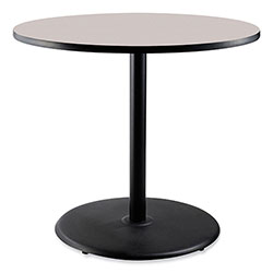 National Public Seating Cafe Table, 36 in Diameter x 36h, Round Top/Base, Gray Neubula Top, Black Base