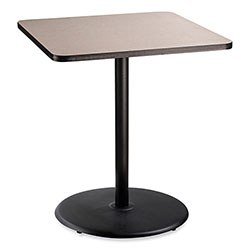 National Public Seating Cafe Table, 36w x 36d x 42h, Square Top/Round Base, Gray Nebula Top, Black Base
