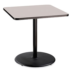 National Public Seating Cafe Table, 36w x 36d x 36h, Square Top/Round Base, Gray Nebula Top, Black Base