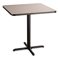 National Public Seating Cafe Table, 36w x 36d x 36h, Square Top/X-Base, Gray Nebula Top, Black Base