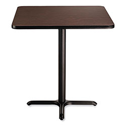 National Public Seating Cafe Table, 36w x 36d x 36h, Square Top/X-Base, Mahogany Top, Black Base