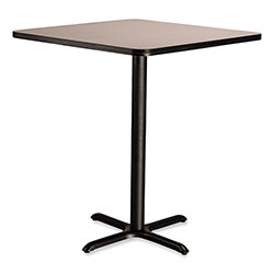 National Public Seating Cafe Table, 36w x 36d x 30h, Square Top/X-Base, Gray Nebula Top, Black Base
