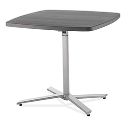 National Public Seating Cafe Time Adjustable-Height Table, Square, 36w x 36d x 30 to 42h, Charcoal Slate