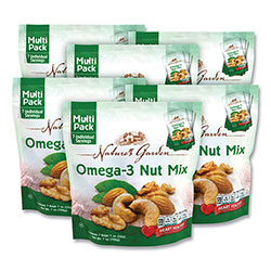Nature's Garden Omega-3 Nut Mix, 1 oz Pouch, 7 Pouches/Pack, 6 Packs/Box