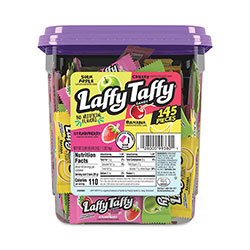 Nestle Laffy Taffy, Assorted Flavors, 3.08 lb Tub, 145 Wrapped Pieces/Tub