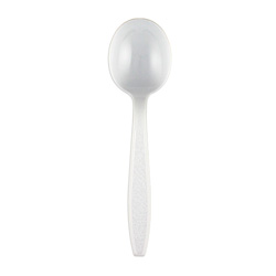 Netchoice Heavy Weight Polystyrene White Soupspoon, Case of 1000