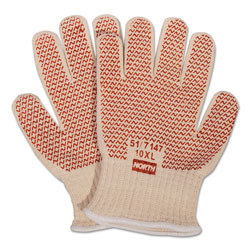 North Safety Products Grip N Hot Mill Nitrile Coated Gloves, Fabric/Cotton, Natural, Mens, XL