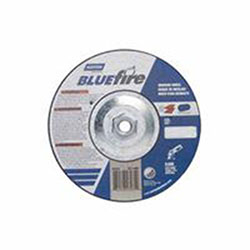 Norton BlueFire Depressed Center Wheels, 7in Dia, 5/8in Arbor, 1/4in Thick, 24 Grit