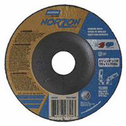 Norton Type 27 NorZon Plus Depressed Grinding Wheel, 4 1/2in Dia, 1/8in,7/8 Arbor,24 Grit