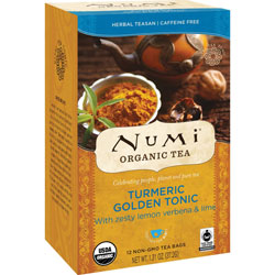 Numi Organic Tea, Turmeric Golden Tonic, 1.31 oz., 12/BX, Multi
