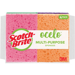 O-Cel-O™ StayFresh Sponges, 5.8 in, x 4.6 in x 4.6 in Depth, 40/Carton, Cellulose, Assorted