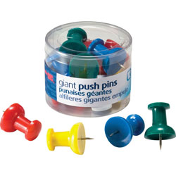 Officemate Giant Push Pins, For Visual Impact , Assorted Colors