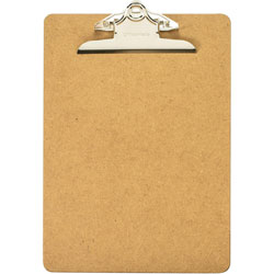 Officemate Hardboard Clipboard, 1" Paper Capacity, 9"x12 1/2", Brown