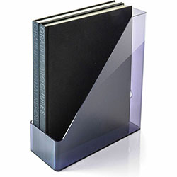 Officemate Literature/Magazine Holder, Vertical, 12.2 in x 10.3 in x 4.3 in, Translucent Gray