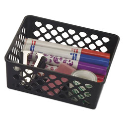Officemate Recycled Supply Basket, 6.125 in x 5 in x 2.375 in, Black, 3/Pack