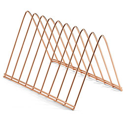 Officemate Triangle Wire Sorter - 7 in, x 7 in x 11 in Depth - Desktop - Sturdy - Rose Gold - Steel Wire