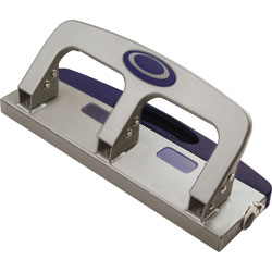 Officemate 3-hole Punch, 20-Sheet Cap, 9/32 in Holes, Metallic SR/BE