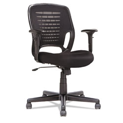 OIF Swivel/Tilt Mesh Task Chair, Supports up to 250 lbs., Black Seat/Black Back, Black Base