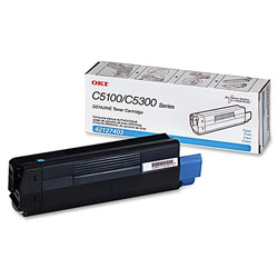Okidata High Yield Toner Cartridge for C5100, C5150, C5200, C5300, C5400, Cyan