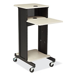 Oklahoma Sound Premium Presentation Cart, 4 Shelves, 18 in x 30 in x 40.5 in, Ivory/Black
