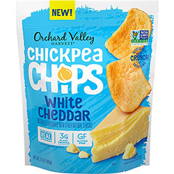 Orchard Valley Harvest White Cheddar Chickpea Chips - Gluten-free, Individually Wrapped - Crunch, White Cheddar, Onion, Cheese, Crunchy - 6 / Carton