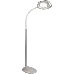 OttLite LED Magnifier Floor & Table Light - 54.8 in, - LED Bulb - Glare-free Light, Flexible Neck, Handle, Adjustable Height - 240 lm Lumens - Floor-mountable, Table Top - for Table