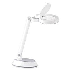 OttLite Space-Saving LED Magnifier Desk Lamp, 14 in High, White