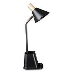OttLite Wellness Series Merge LED Desk Lamp with Wireless Charging, 18.25 in High, Black
