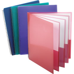 Oxford 8-Pocket Folder, Wire Bind, Letter, 200 Sh Capacity, Assorted