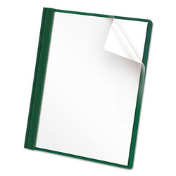 Oxford Clear Front Report Cover, 3 Fasteners, Letter, 1/2 in Capacity, Green, 25/Box